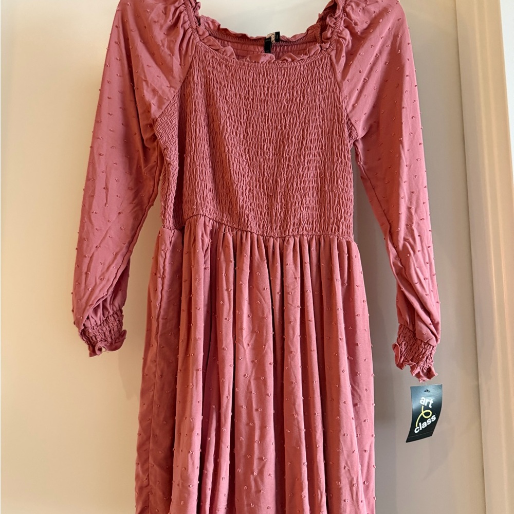 Art Class Dusty Rose Smocked Kids Dress